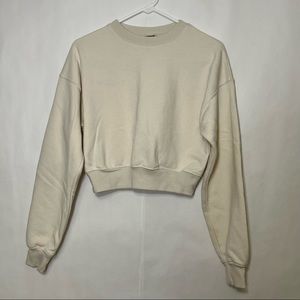 Cropped crewneck sweatshirt